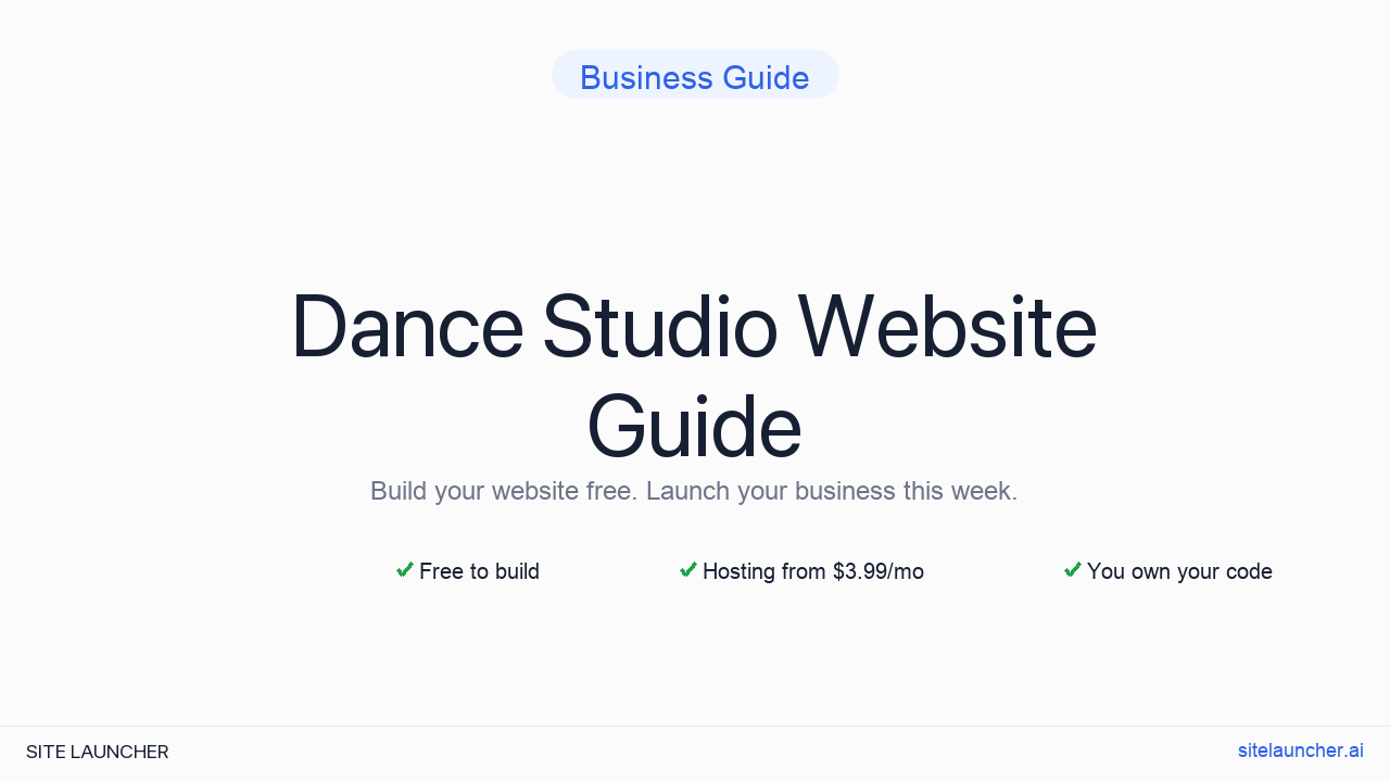 How to Build a Website for Your Dance Studio (Free, Fast, and Professional)