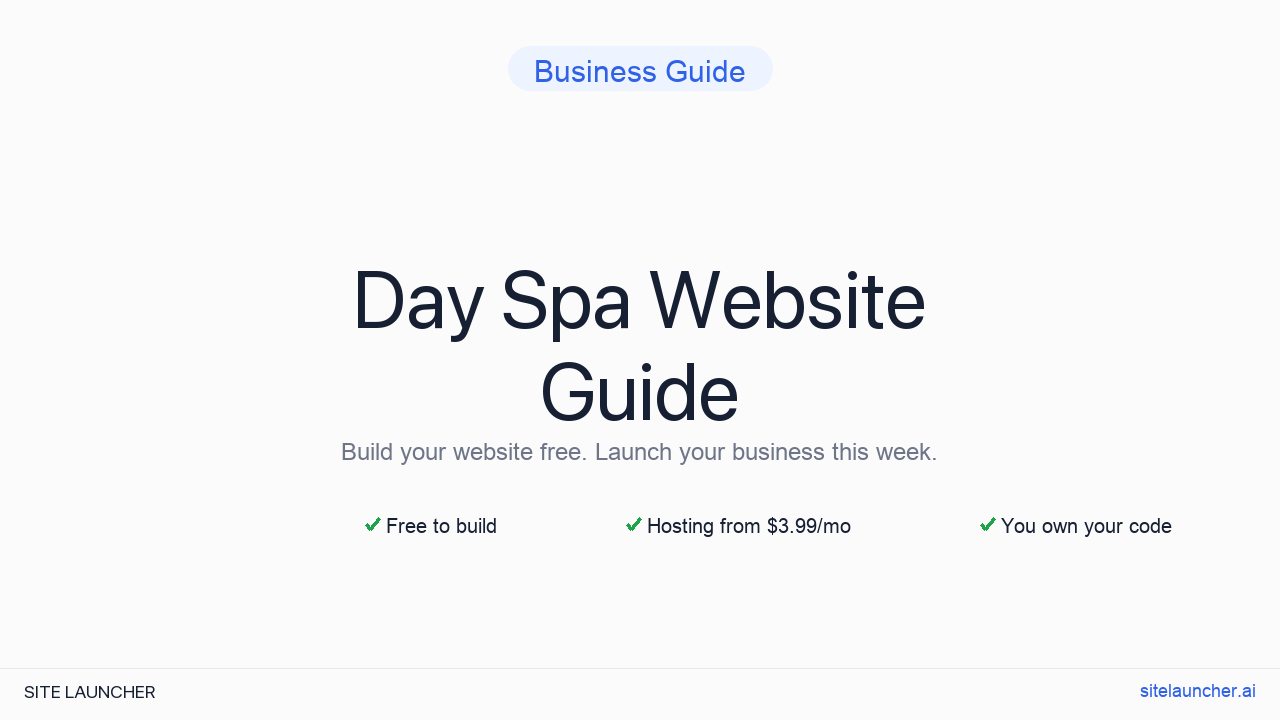 How to Build a Website for Your Day Spa (Free, Fast, and Professional)