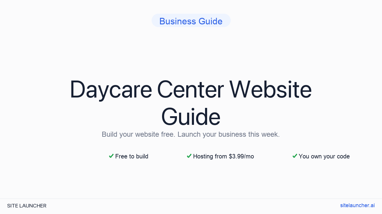 How to Build a Website for Your Daycare Center (Free, Fast, and Professional)