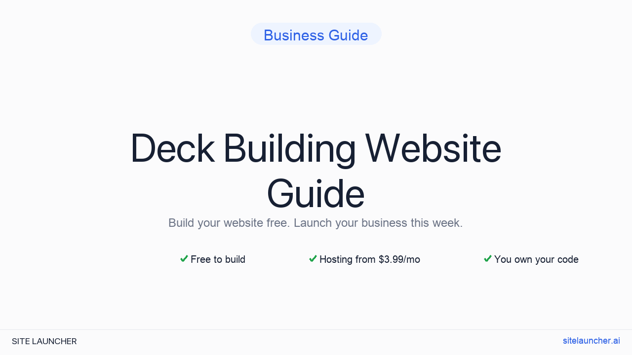 How to Build a Website for Your Deck Building (Free, Fast, and Professional)