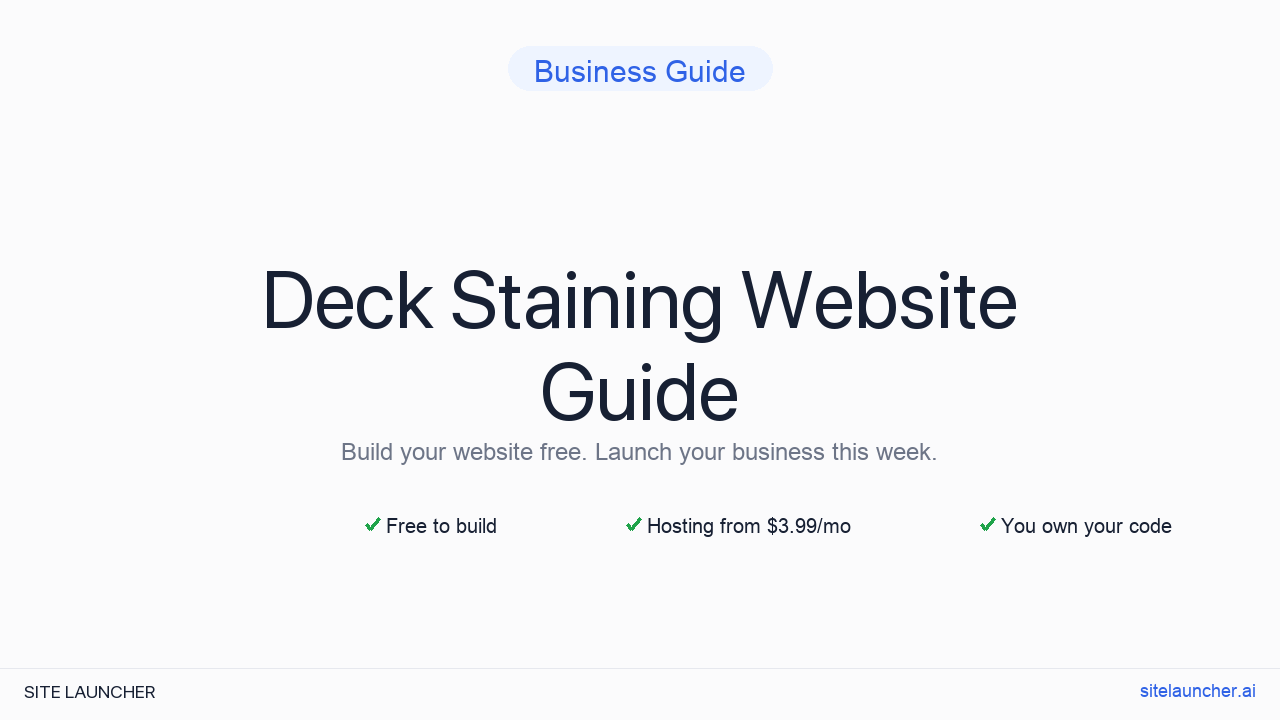 How to Build a Website for Your Deck Staining (Free, Fast, and Professional)