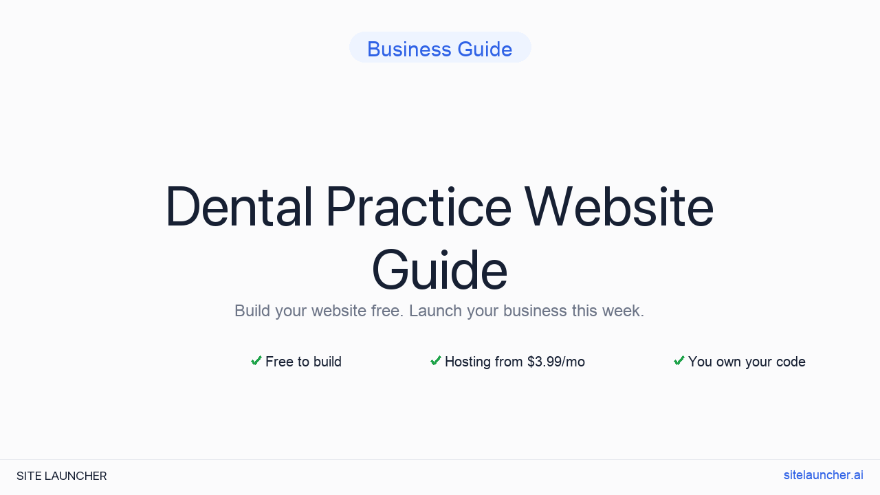 How to Build a Website for Your Dental Practice (Free, Fast, and Professional)