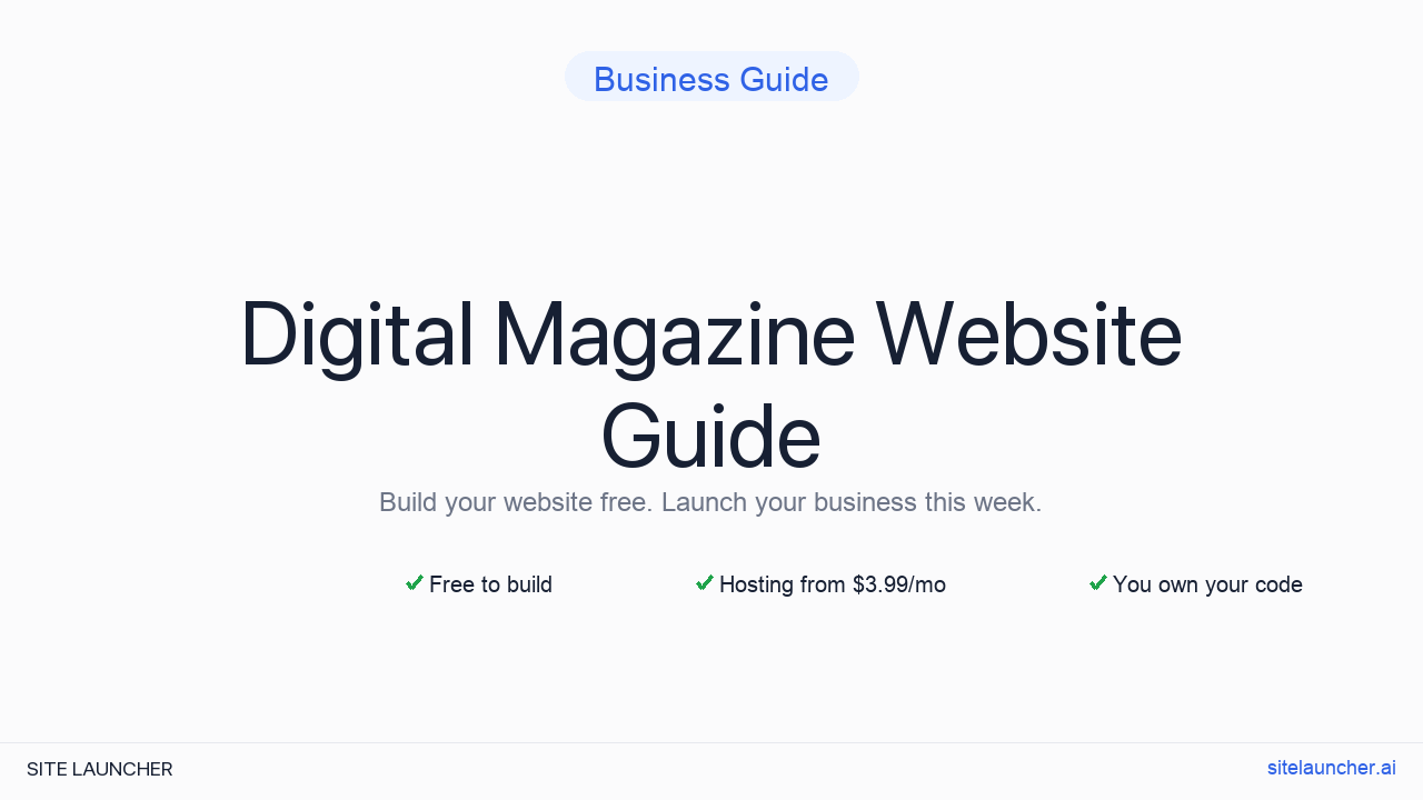 Website For Digital Magazine