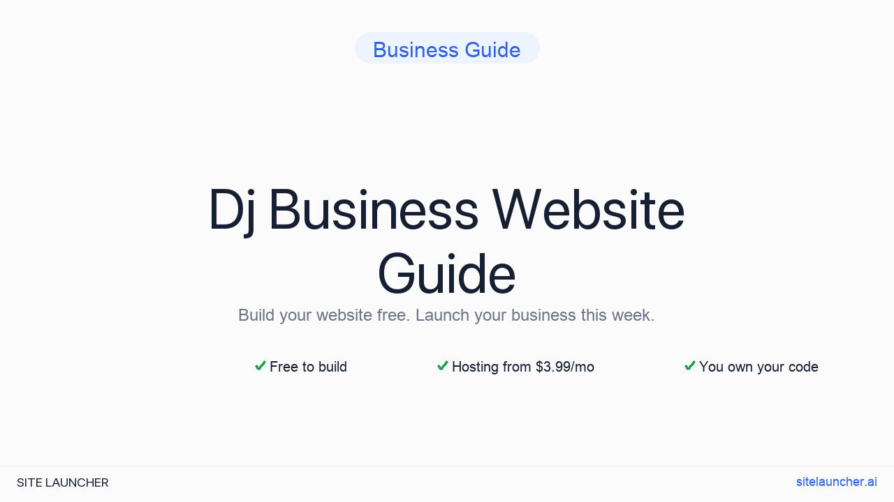 How to Build a Website for Your DJ Business (Free, Fast, and Professional)