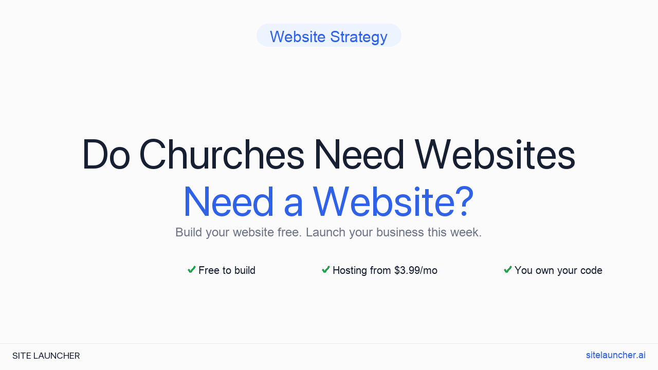 Do Churches Need Websites