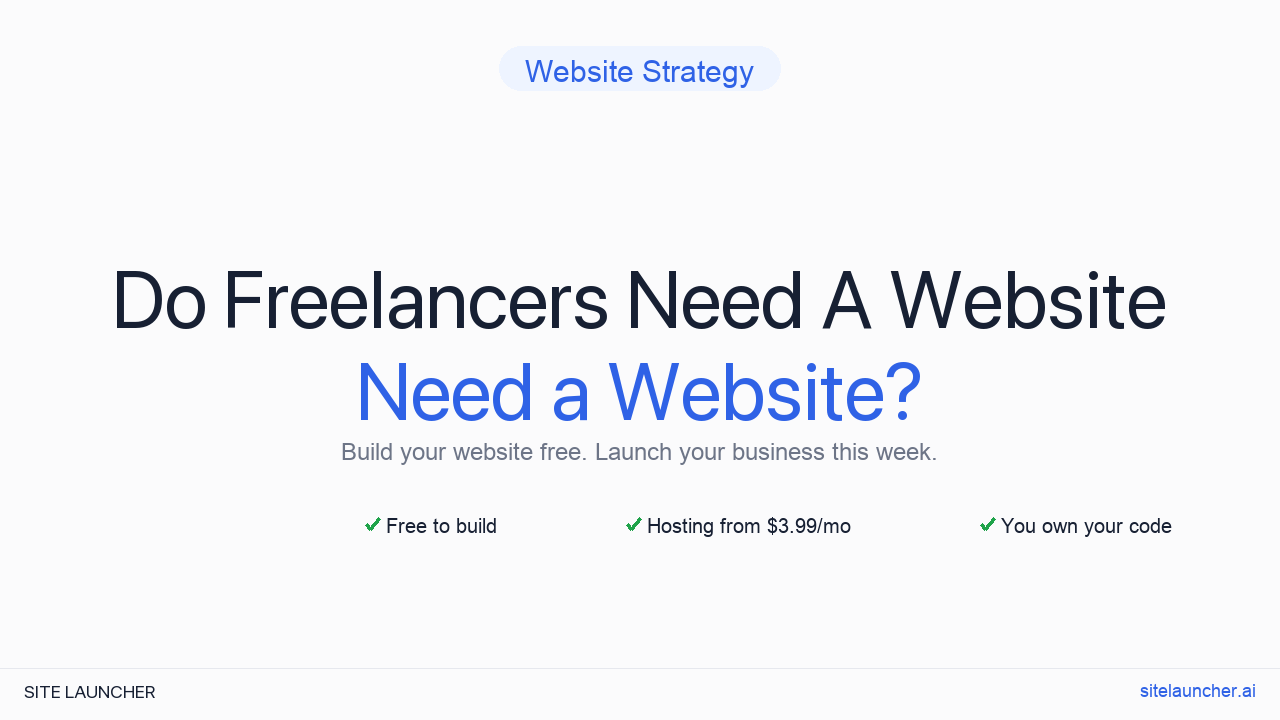Do Freelancers Need A Website