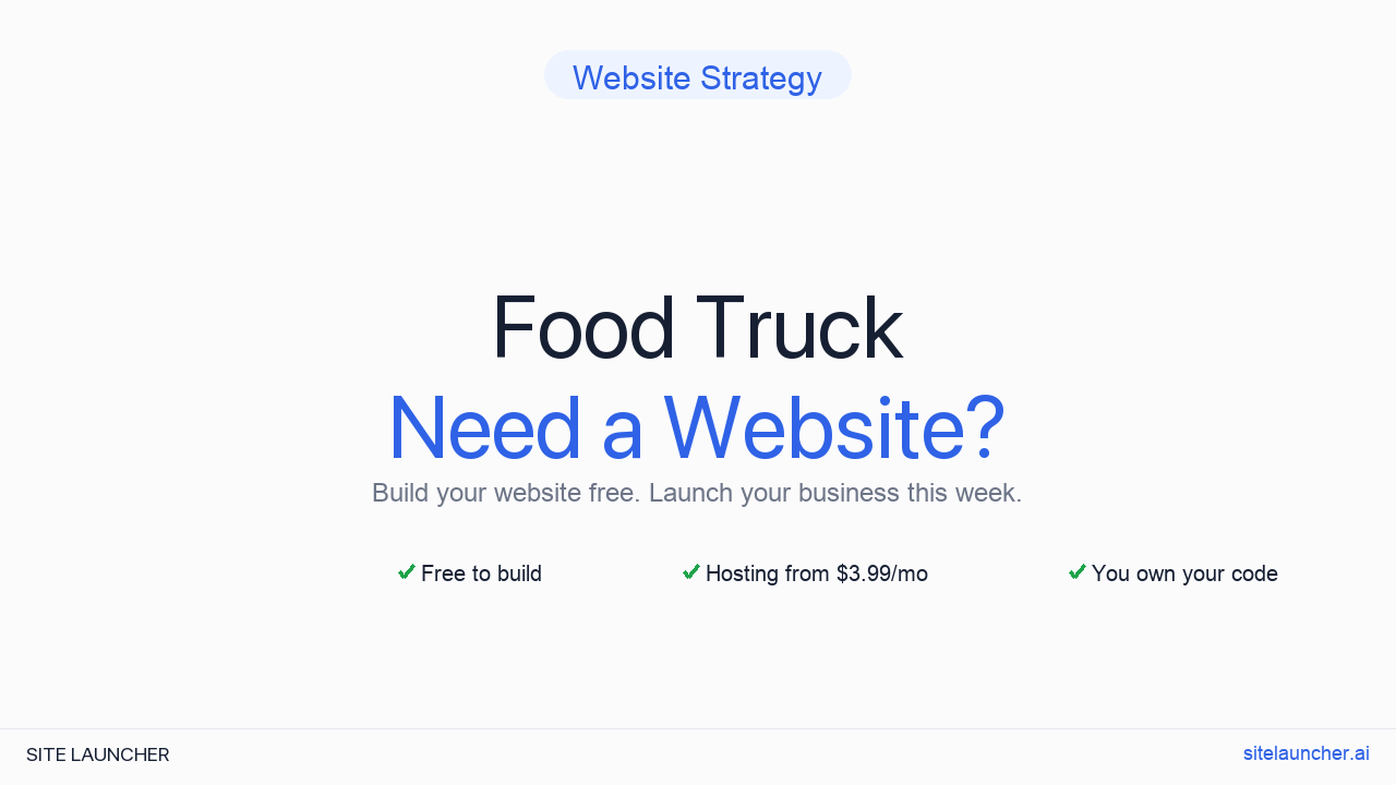 Does A Food Truck Need A Website