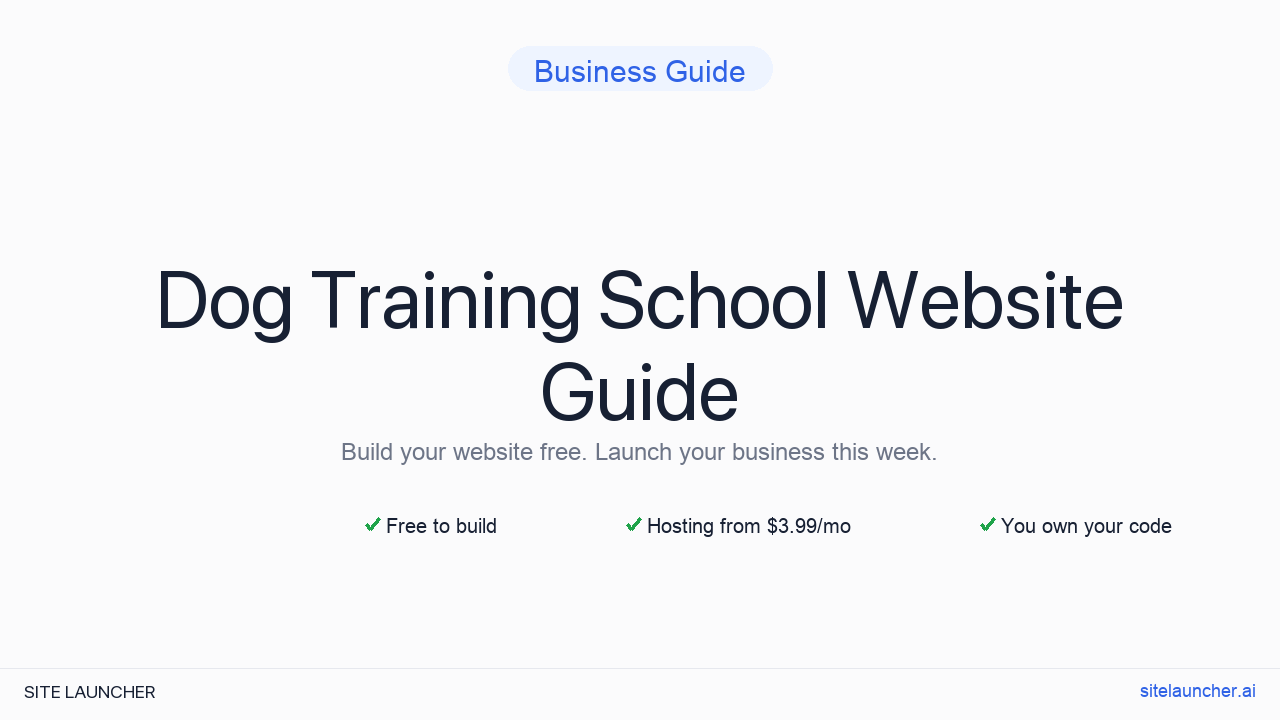 How to Build a Website for Your Dog Training School (Free, Fast, and Professional)