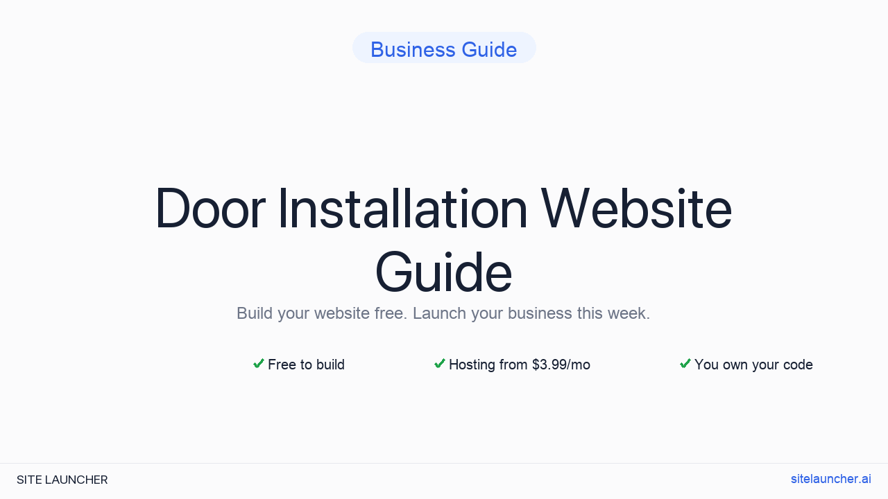 How to Build a Website for Your Door Installation (Free, Fast, and Professional)