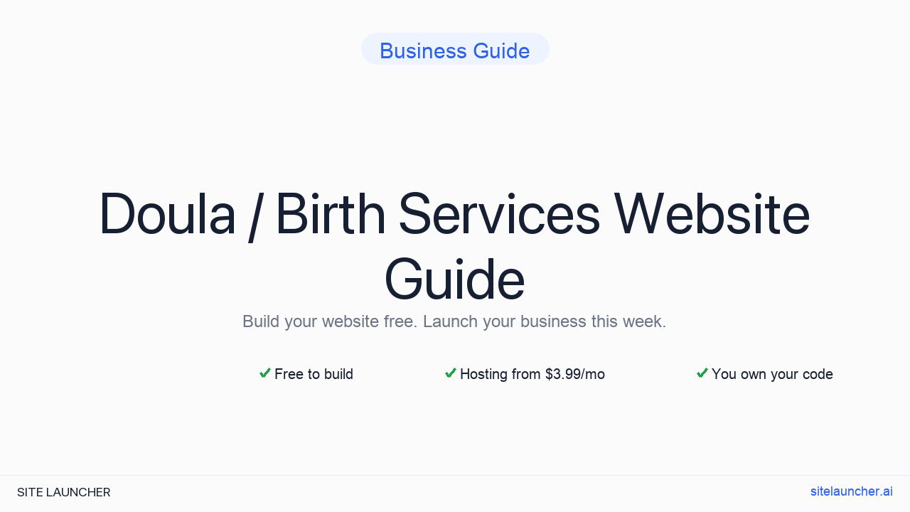How to Build a Website for Your Doula / Birth Services (Free, Fast, and Professional)