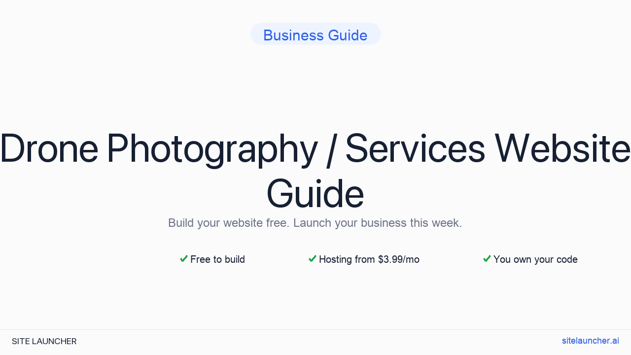 How to Build a Website for Your Drone Photography / Services (Free, Fast, and Professional)