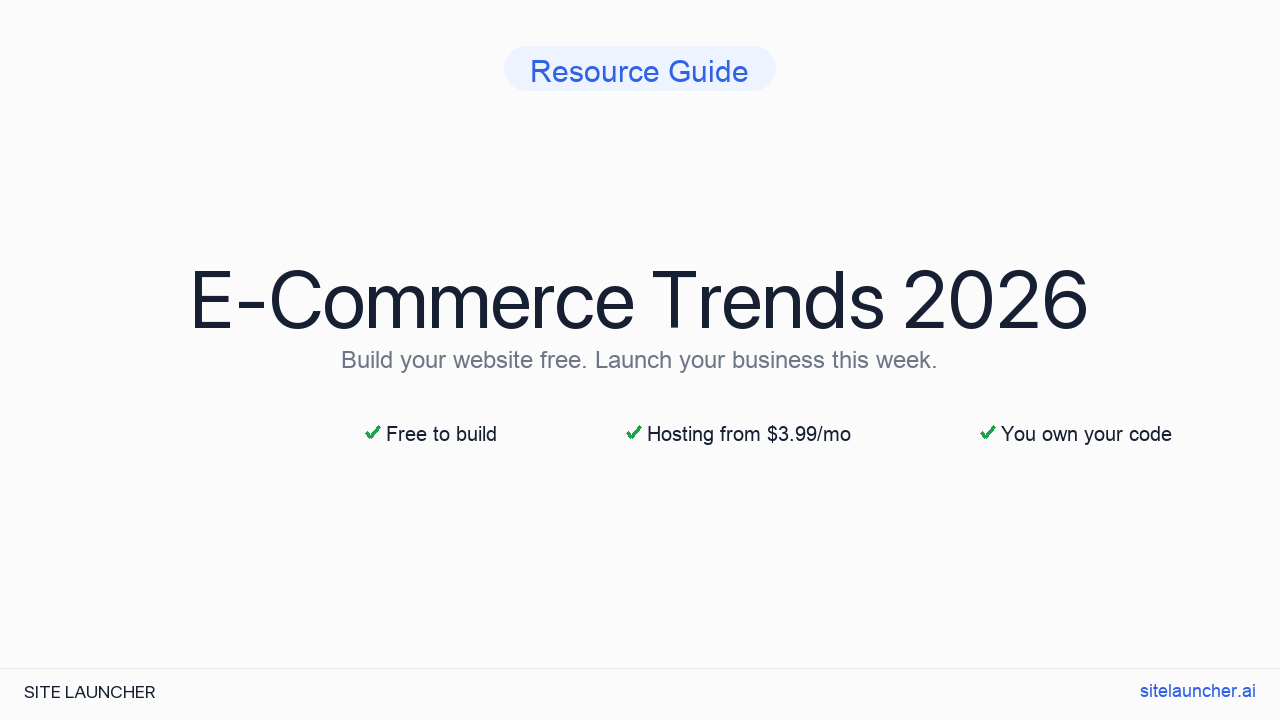E-Commerce Trends 2026