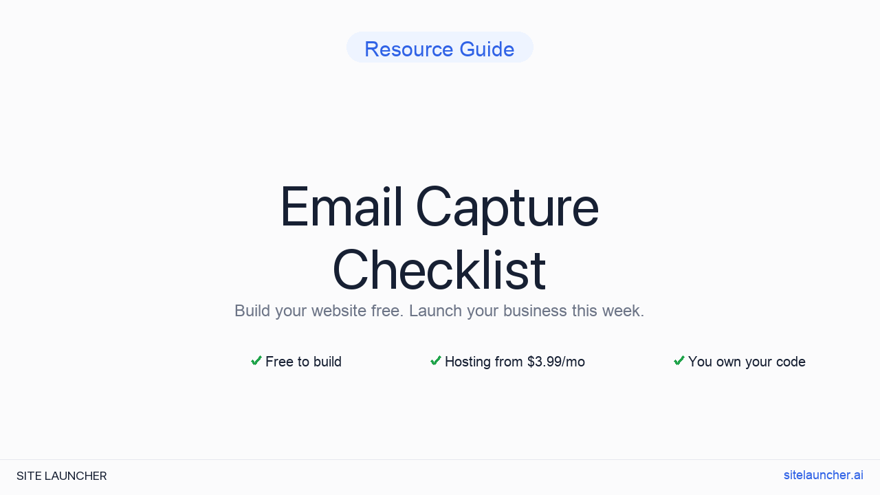 Email Capture Checklist