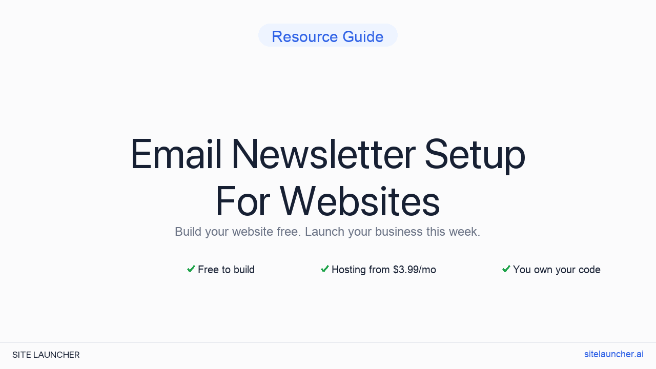 Email Newsletter Setup For Websites