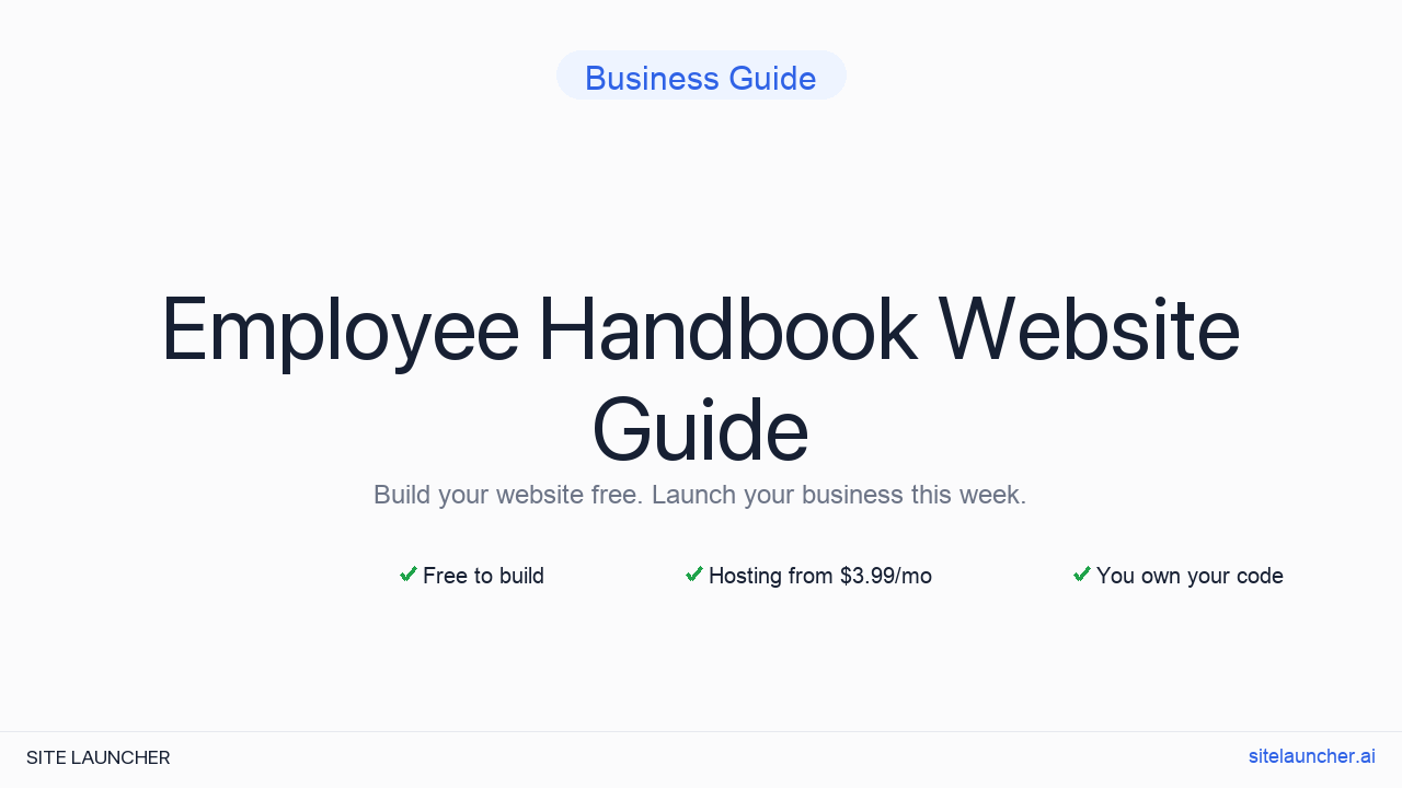 Website For Employee Handbook