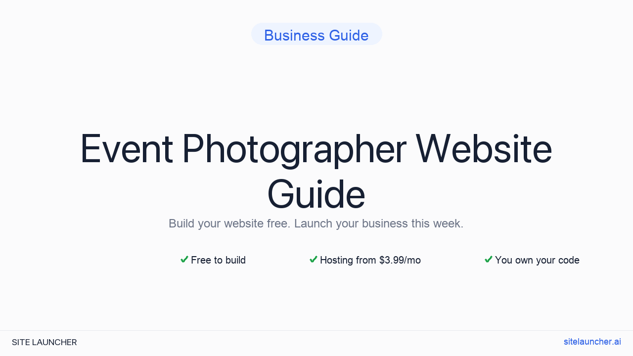 How to Build a Website for Your Event Photographer (Free, Fast, and Professional)