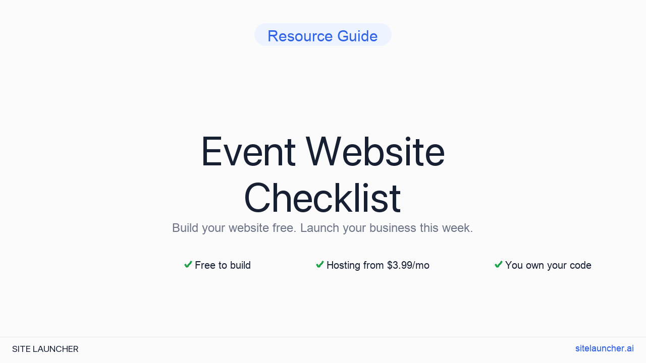 Event Website Checklist