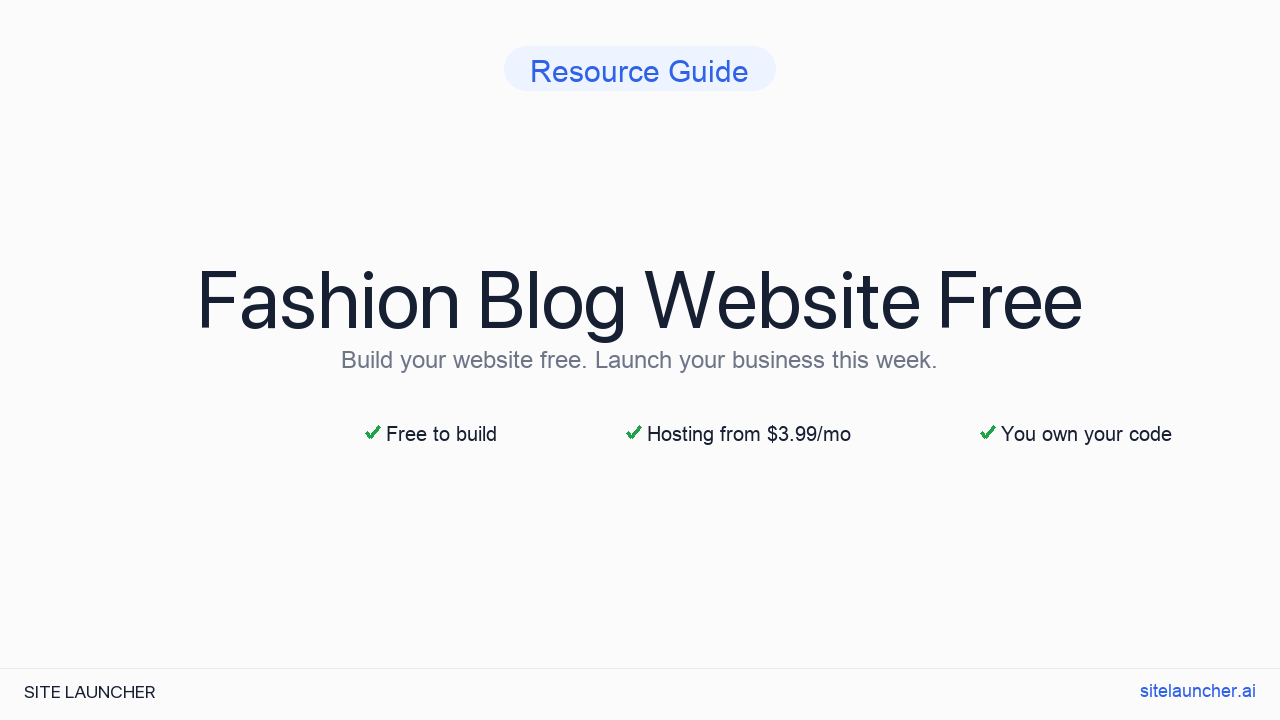 Fashion Blog Website Free