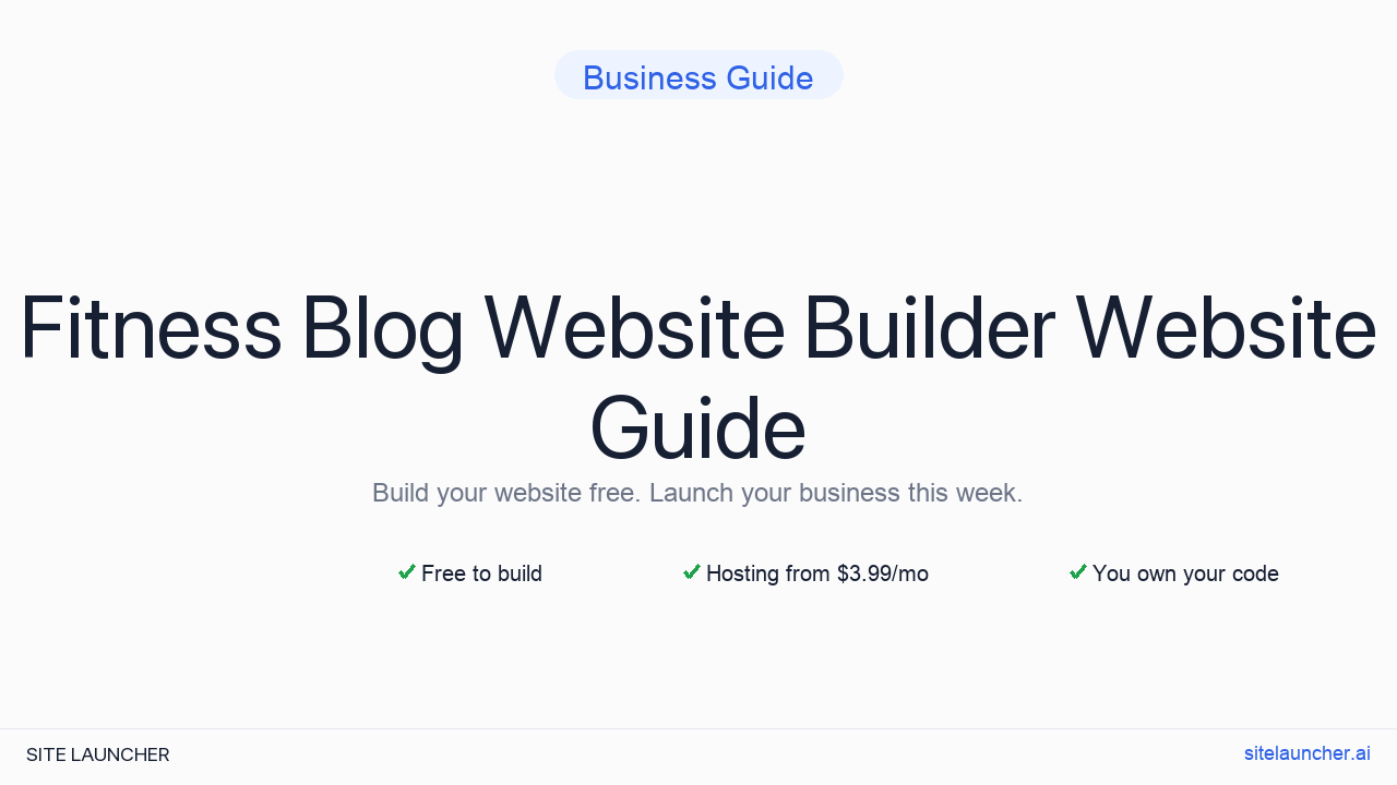 Fitness Blog Website Builder