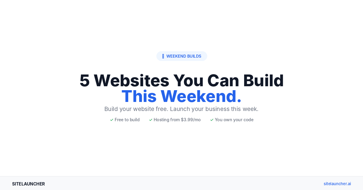 5 Websites You Can Build This Weekend (With Zero Coding Experience)