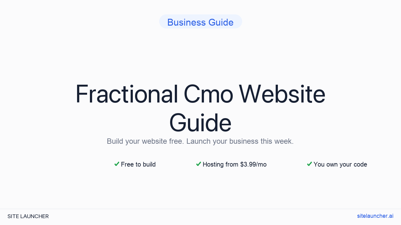 How to Build a Website for Your Fractional CMO (Free, Fast, and Professional)