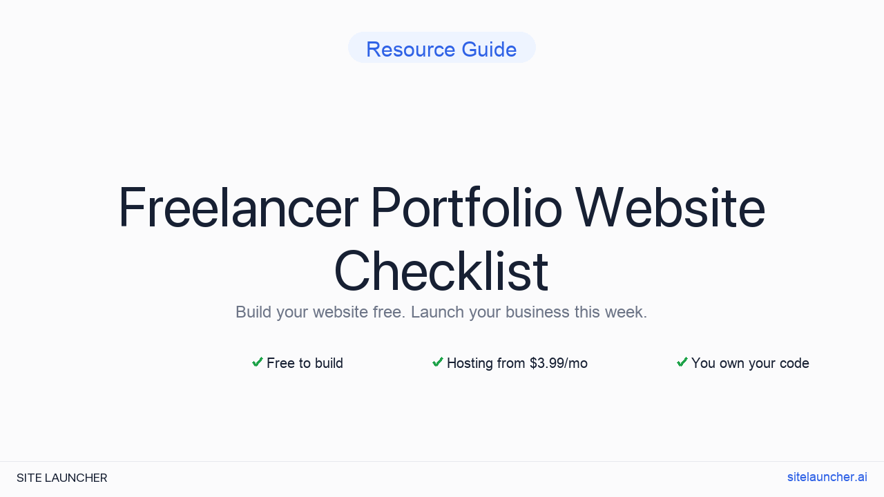 Freelancer Portfolio Website Checklist