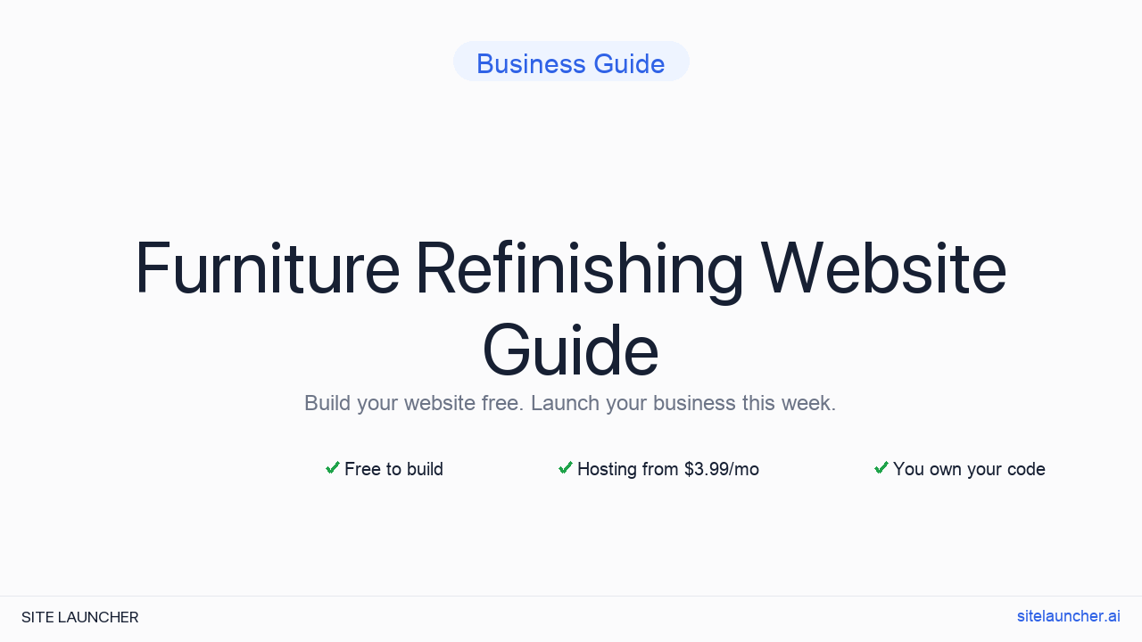 How to Build a Website for Your Furniture Refinishing (Free, Fast, and Professional)