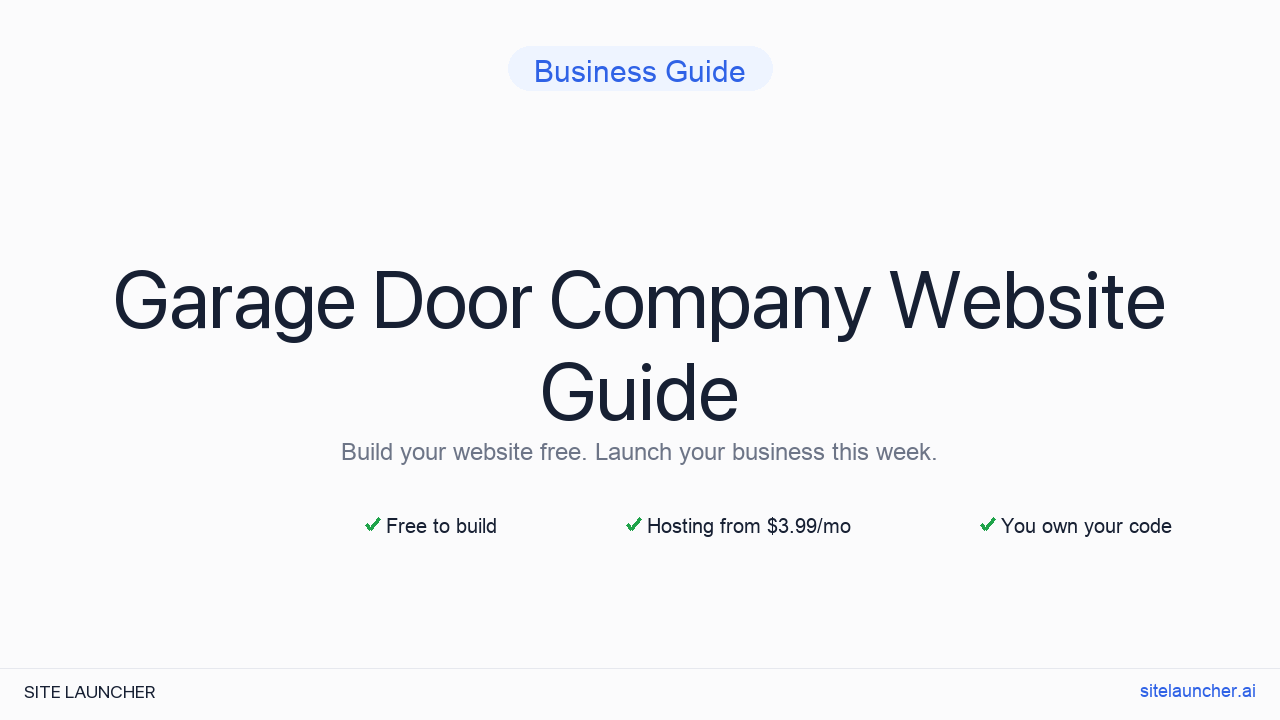 How to Build a Website for Your Garage Door Company (Free, Fast, and Professional)