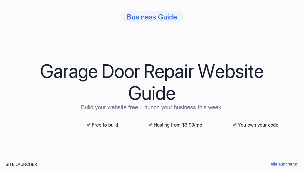 How to Build a Website for Your Garage Door Repair (Free, Fast, and Professional)