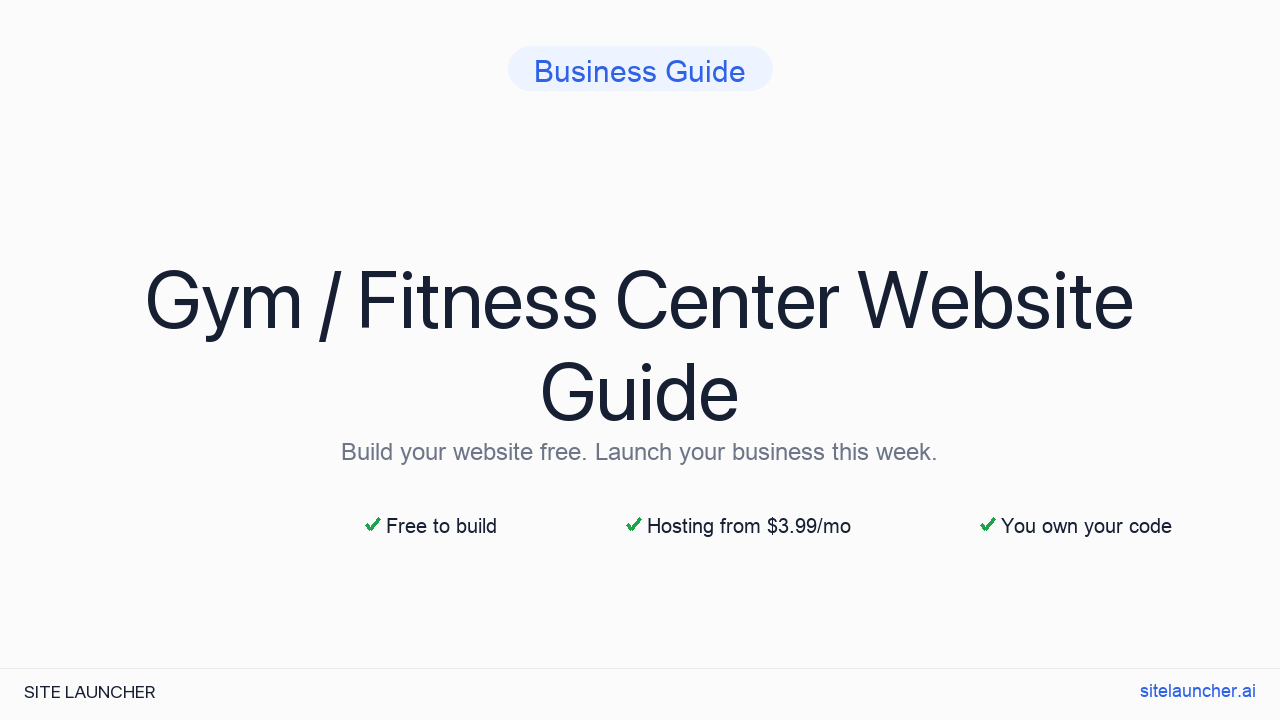 How to Build a Website for Your Gym / Fitness Center (Free, Fast, and Professional)