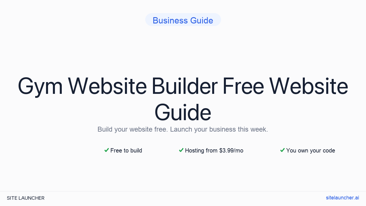Gym Website Builder Free