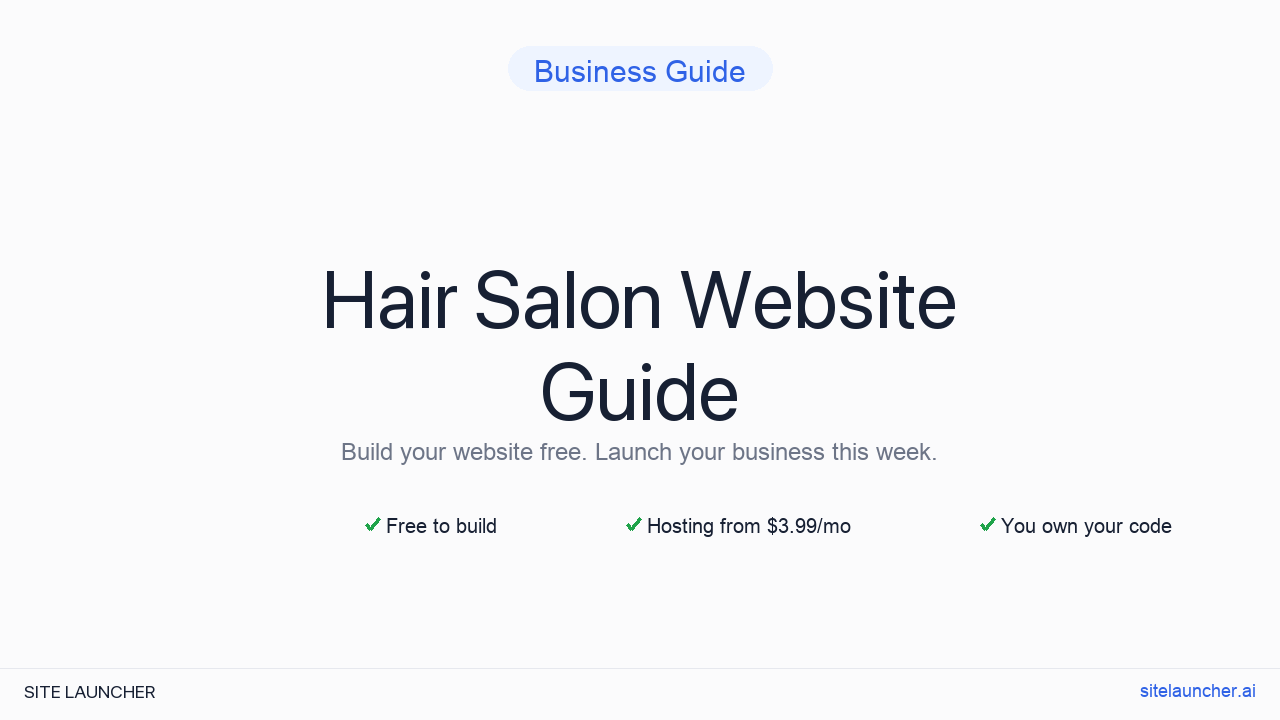 How to Build a Website for Your Hair Salon (Free, Fast, and Professional)