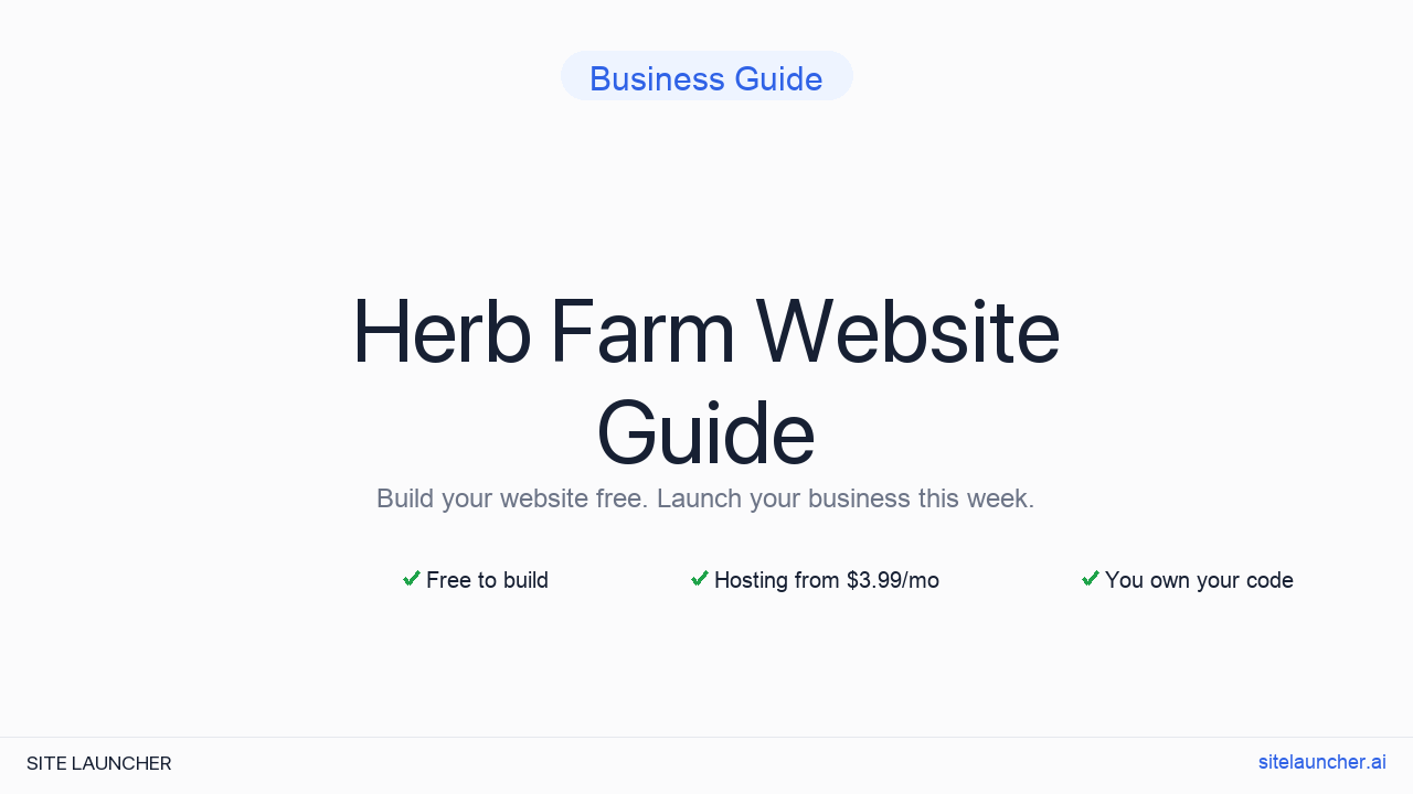 How to Build a Website for Your Herb Farm (Free, Fast, and Professional)
