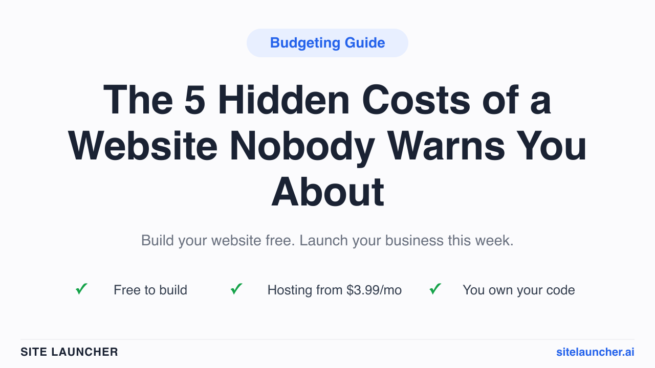 The 5 Hidden Costs of a Website Nobody Warns You About