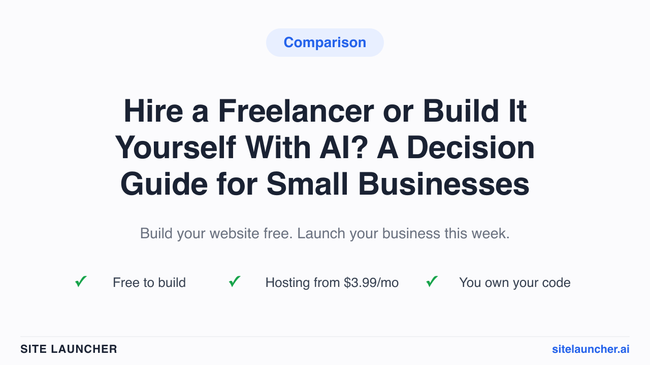 Hire a Freelancer or Build It Yourself With AI? A Decision Guide for Small Businesses