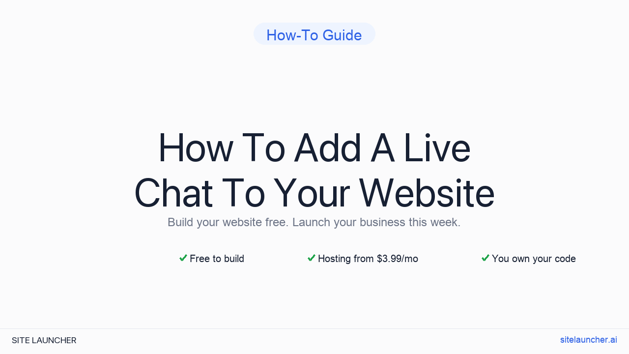 How To Add A Live Chat To Your Website