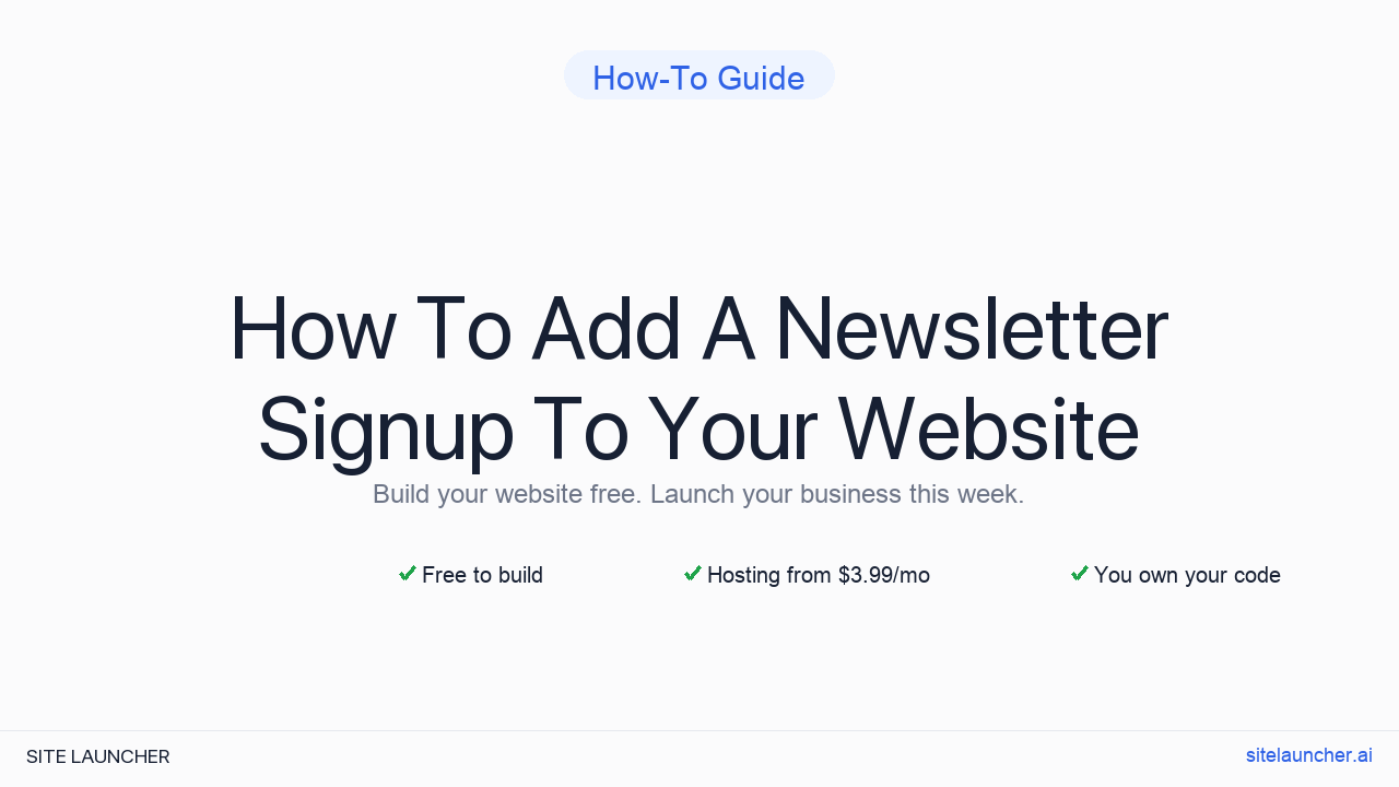 How To Add A Newsletter Signup To Your Website
