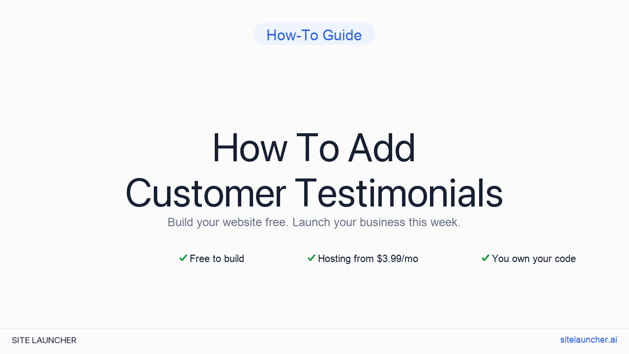 How To Add Customer Testimonials