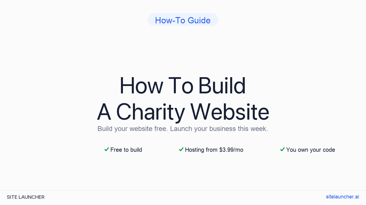 How To Build A Charity Website