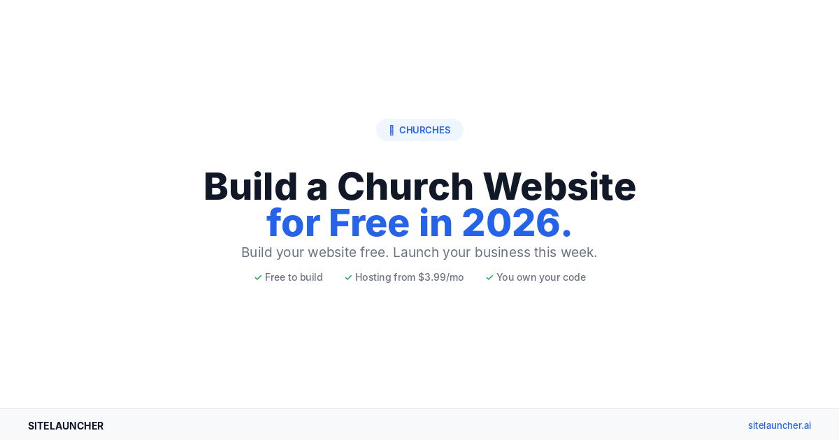 How to Build a Church Website for Free in 2026