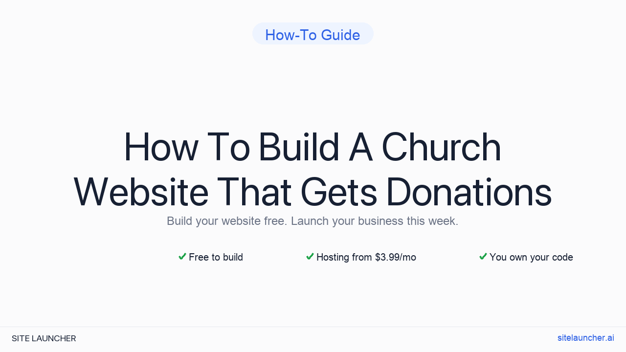 How To Build A Church Website That Gets Donations