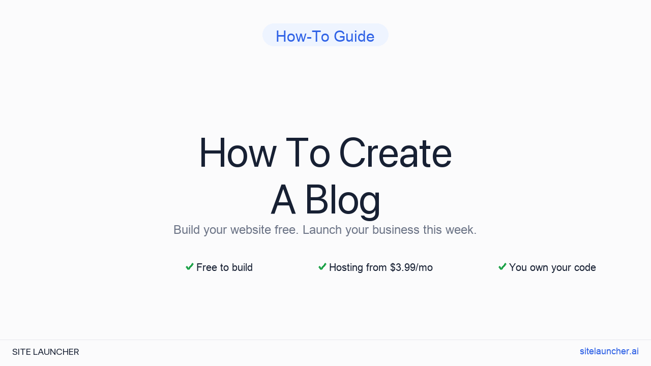 How To Create A Blog