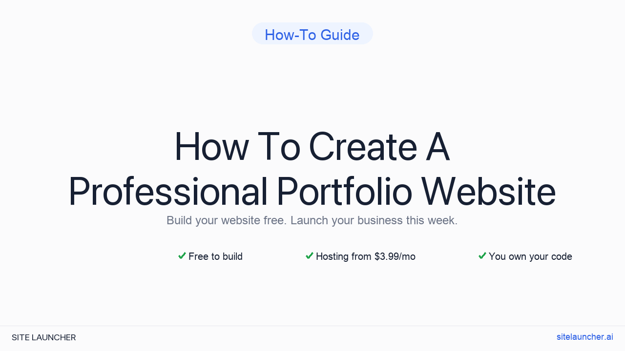How To Create A Professional Portfolio Website