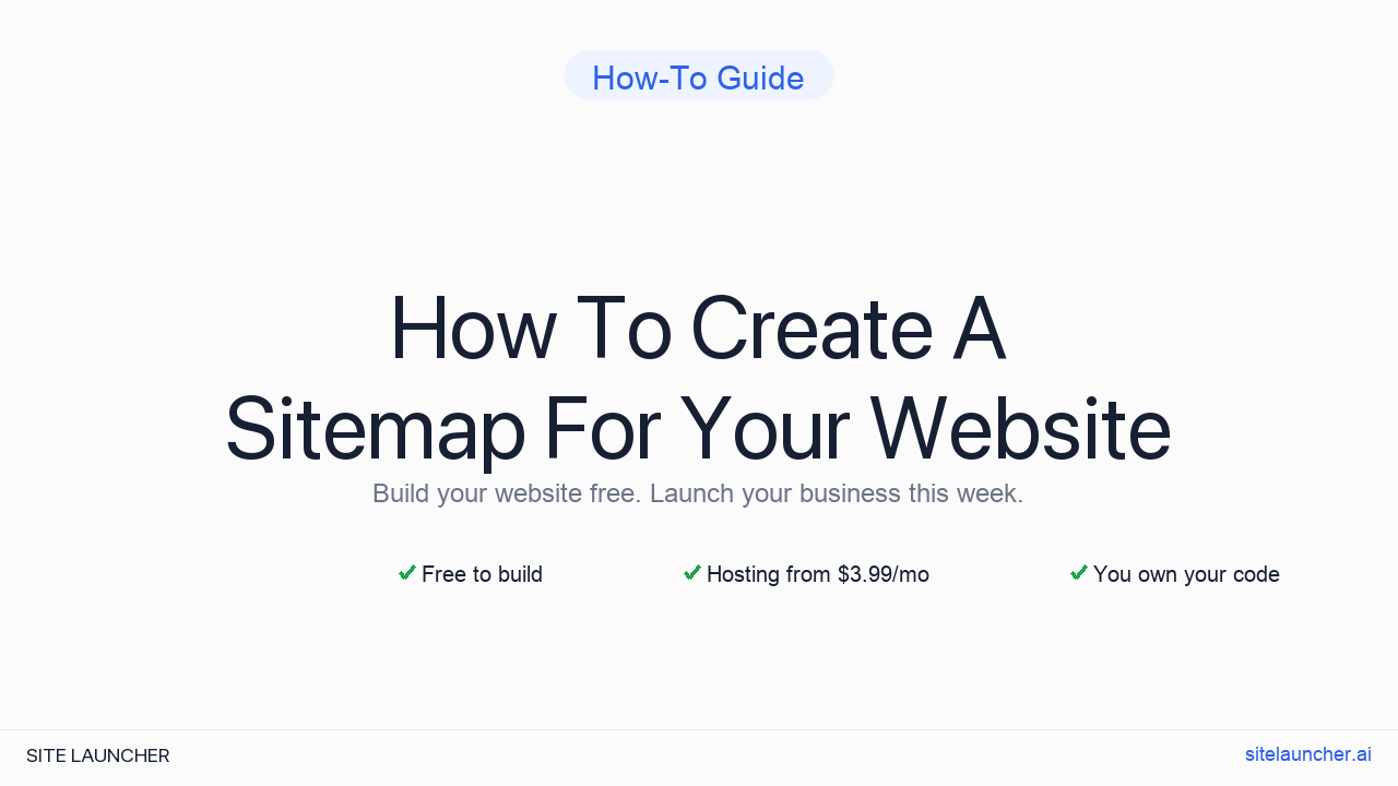 How To Create A Sitemap For Your Website