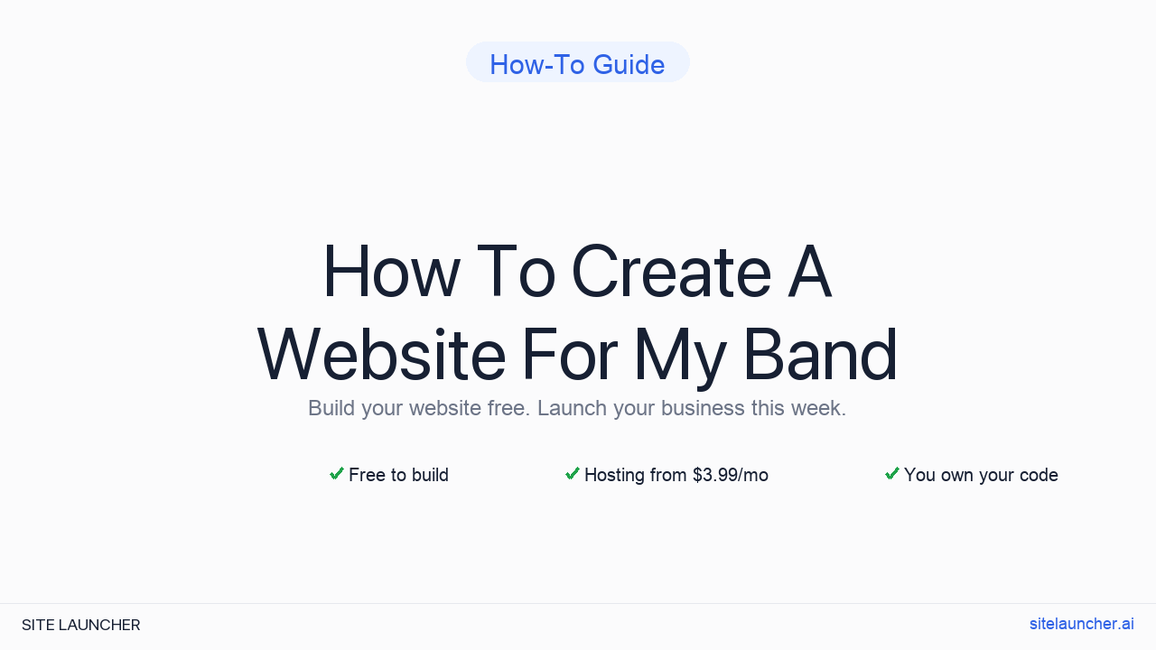 How To Create A Website For My Band
