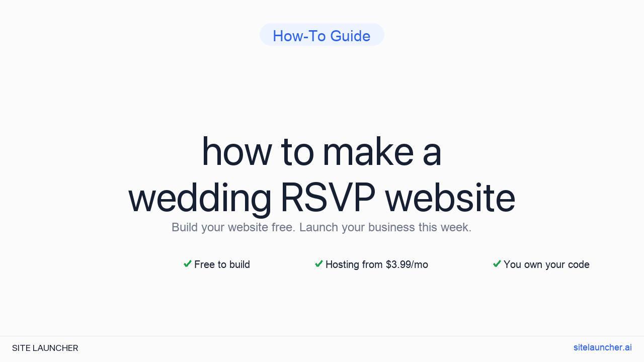 how to make a wedding RSVP website
