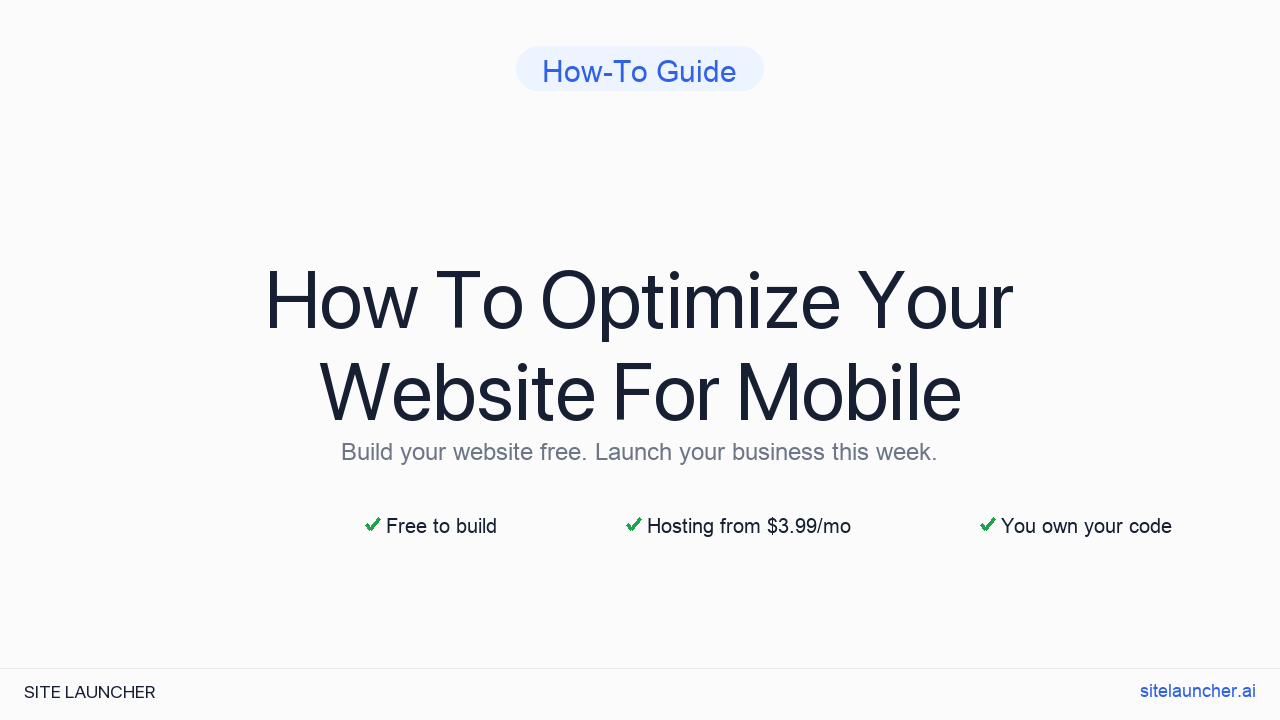How To Optimize Your Website For Mobile