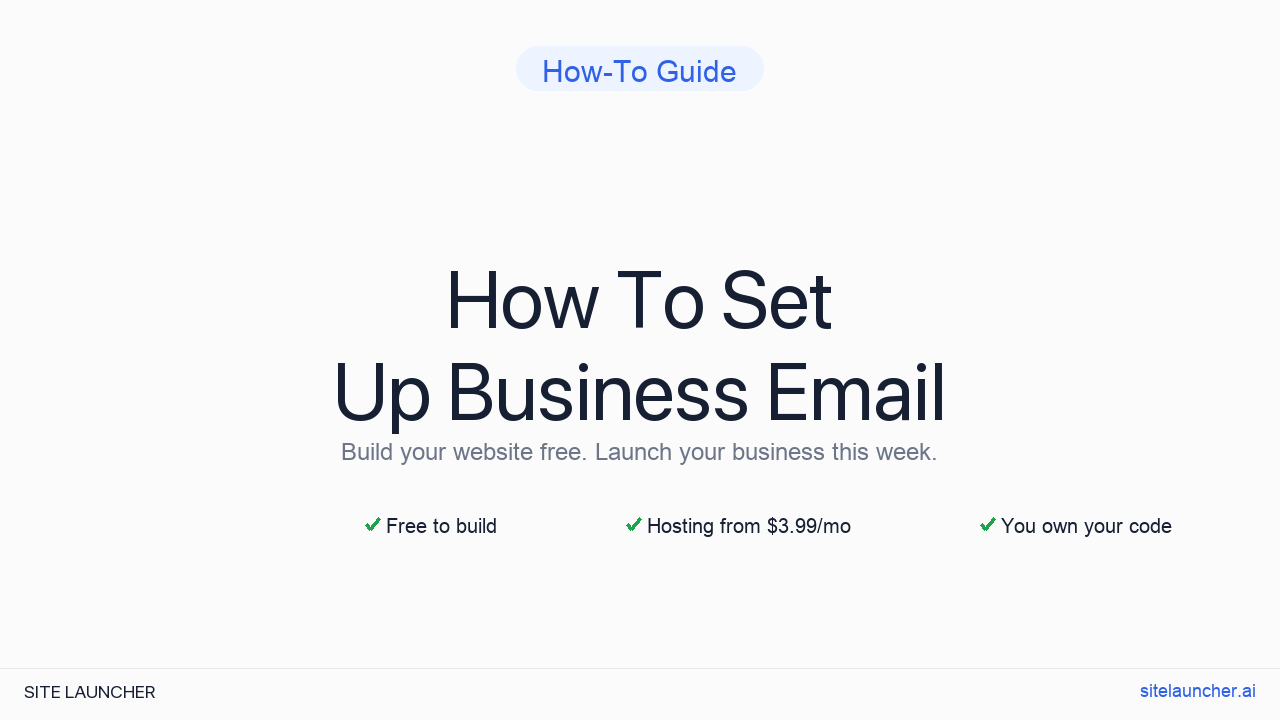 How To Set Up Business Email