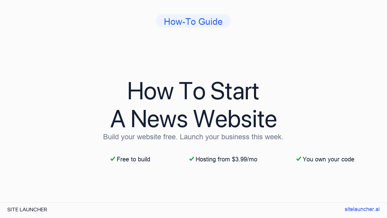 How To Start A News Website