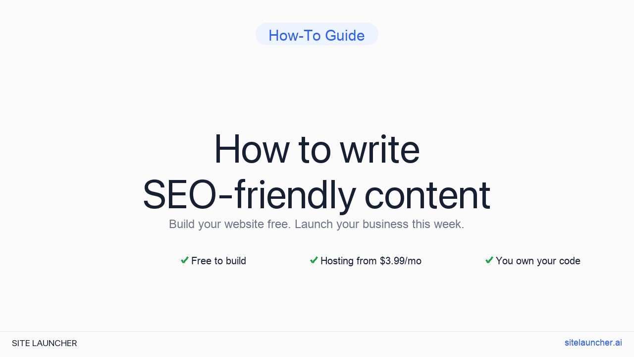 How to write SEO-friendly content